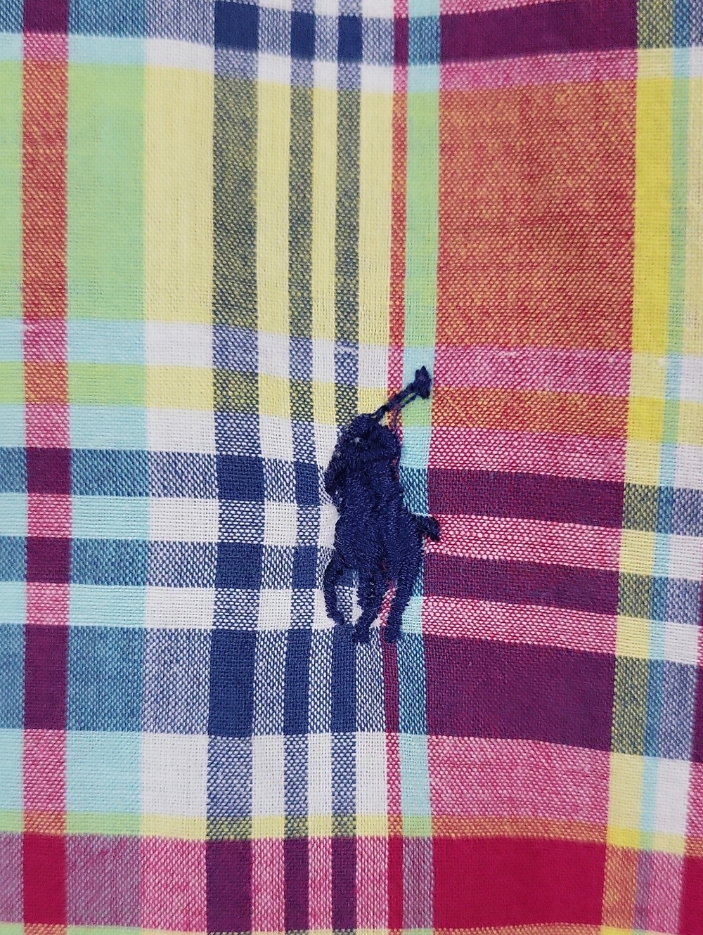 Ralph Lauren Plaid Madras Long Sleeve Button-Down Shirt Size 2XLT